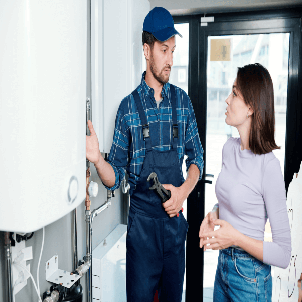 Gas Boiler Engineer With Customer